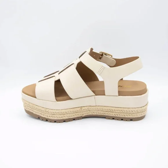 Soda Shoes McLean Fisherman Platform Sandals for Women in Bone Off White